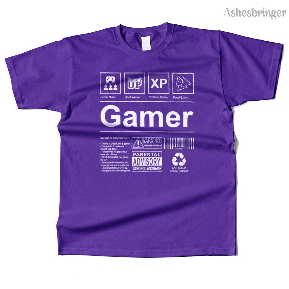 Mens Cotton I'm a Gamer Label Graphic High Quality T Shirt Street Casual Style Tee for Men and Women