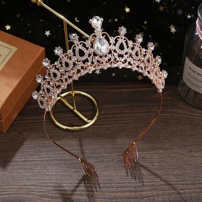 Bridal Crown Wedding Updo Hair Accessory Alloy Rhinestone Hair Hoop Anti Slip Comb Hair Hoop