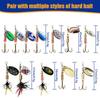 24-Piece Fishing Spinner Lure Set With Feather Blades Rotating Metal Spinners Bass Pike Trout