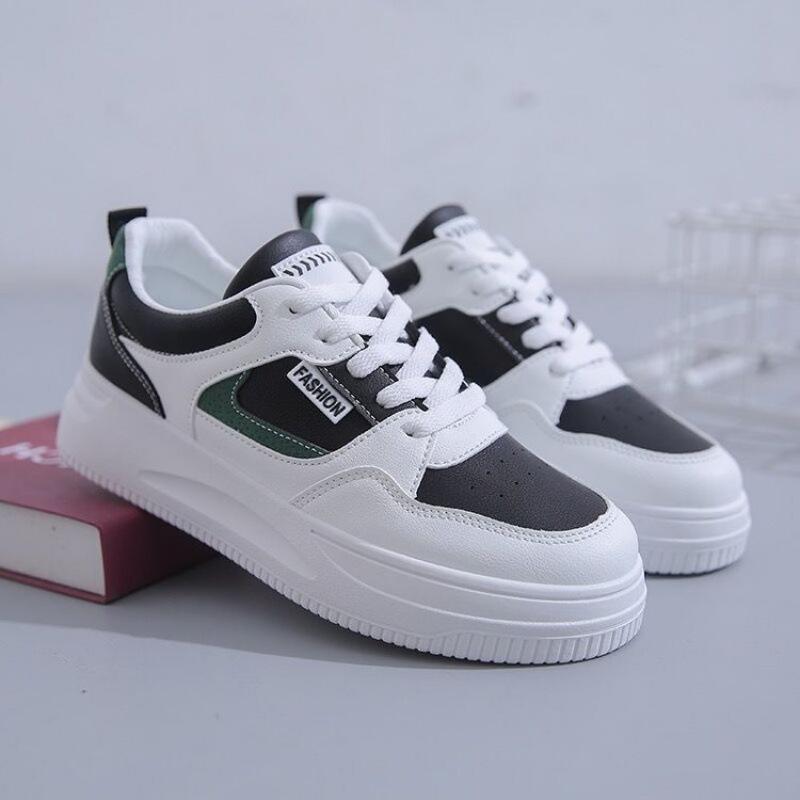 Ins Korean Version Mesh White Shoes Women's 2025 Spring and Autumn New Breathable Thick Baseplate Shoes Korean Version Lace-up Student Women's Shoes
