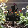 Acrylic Cat Silhouette Decor Kitten Garden Stake, Decorative Yard Sculpture with Flowers And Outdoor Lawn Ornament Butterflies, Waterproof Art