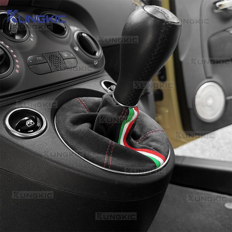 Suede For Fiat 500 2011-2024 Abarth 595 695 2016 2017 2018 2019 2020 2021 2022 2023 2024 Gear Shift Boot Manual Shifter Cover