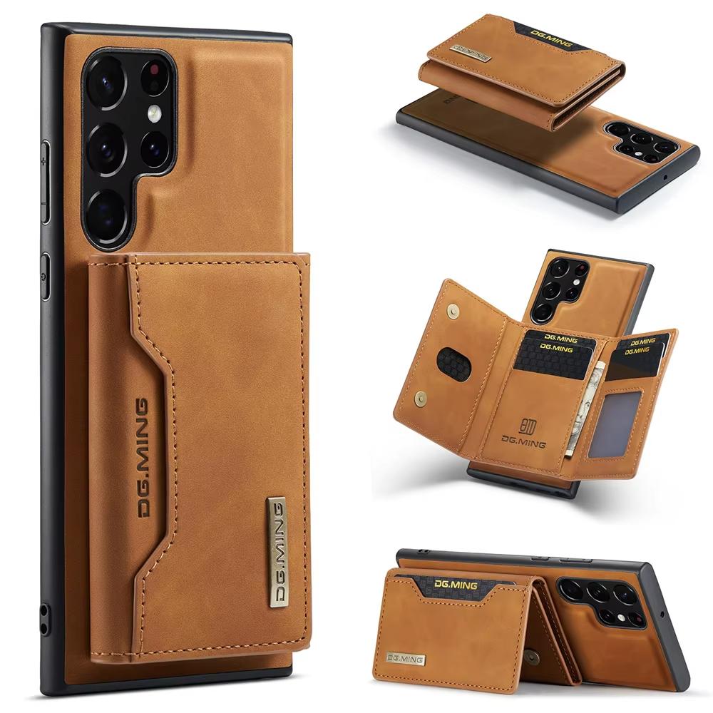 Detachable Leather Magnetic Card Pocket Phone Case for S22 S23 S24 Plus Ultra, Luxury Wallet Case for Samsung S22 Ultra