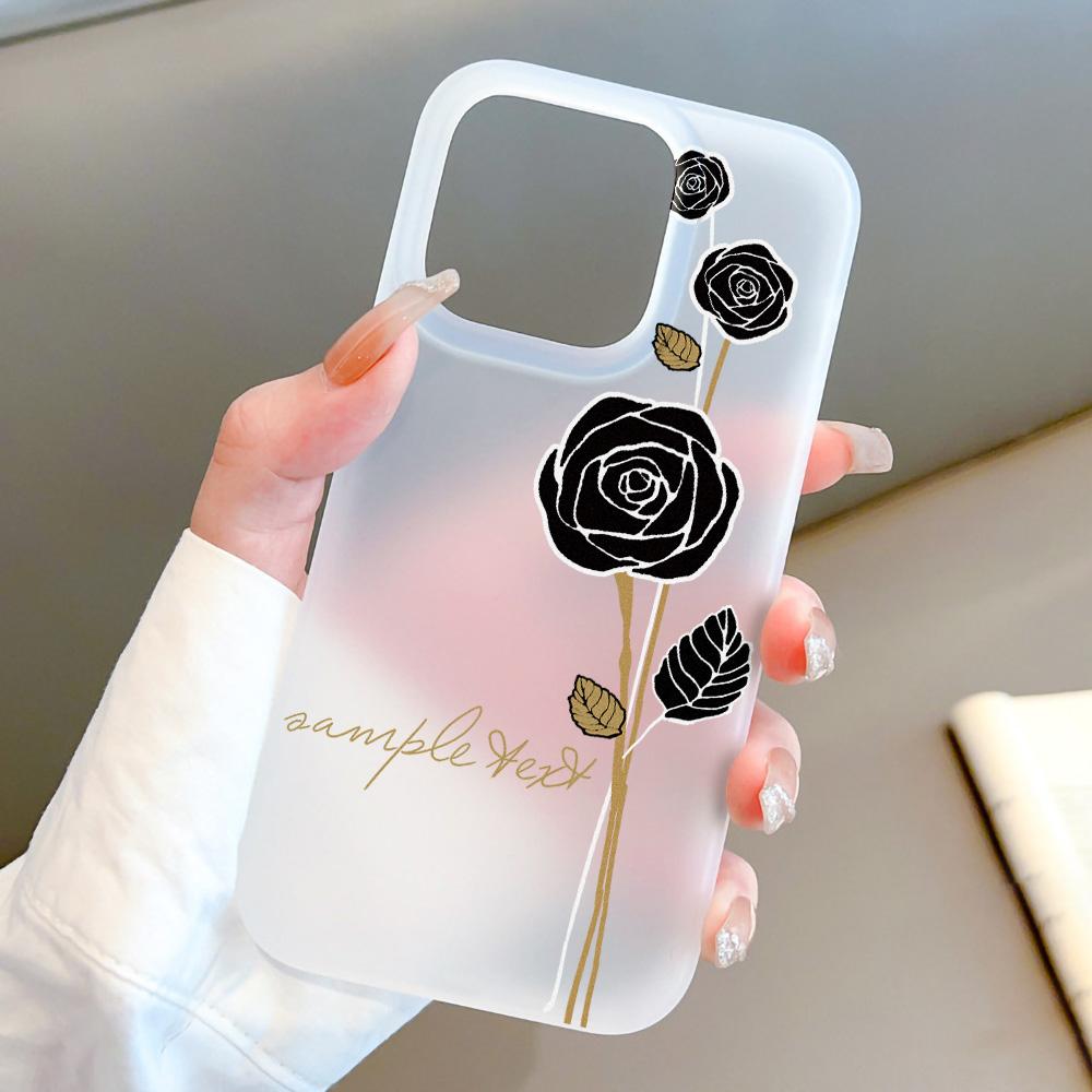 Fundas para teléfonos móviles para iPhone 11 13 15 Pro Max 12 14 Pro Max Funda para iPhone 16 15 Plus 13 Pro 12 Textura esmerilada Flores de dibujos animados pintadas