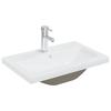 Built In Wash Basin with Faucet 61 X 39 X 18 Cm Ceramic White
