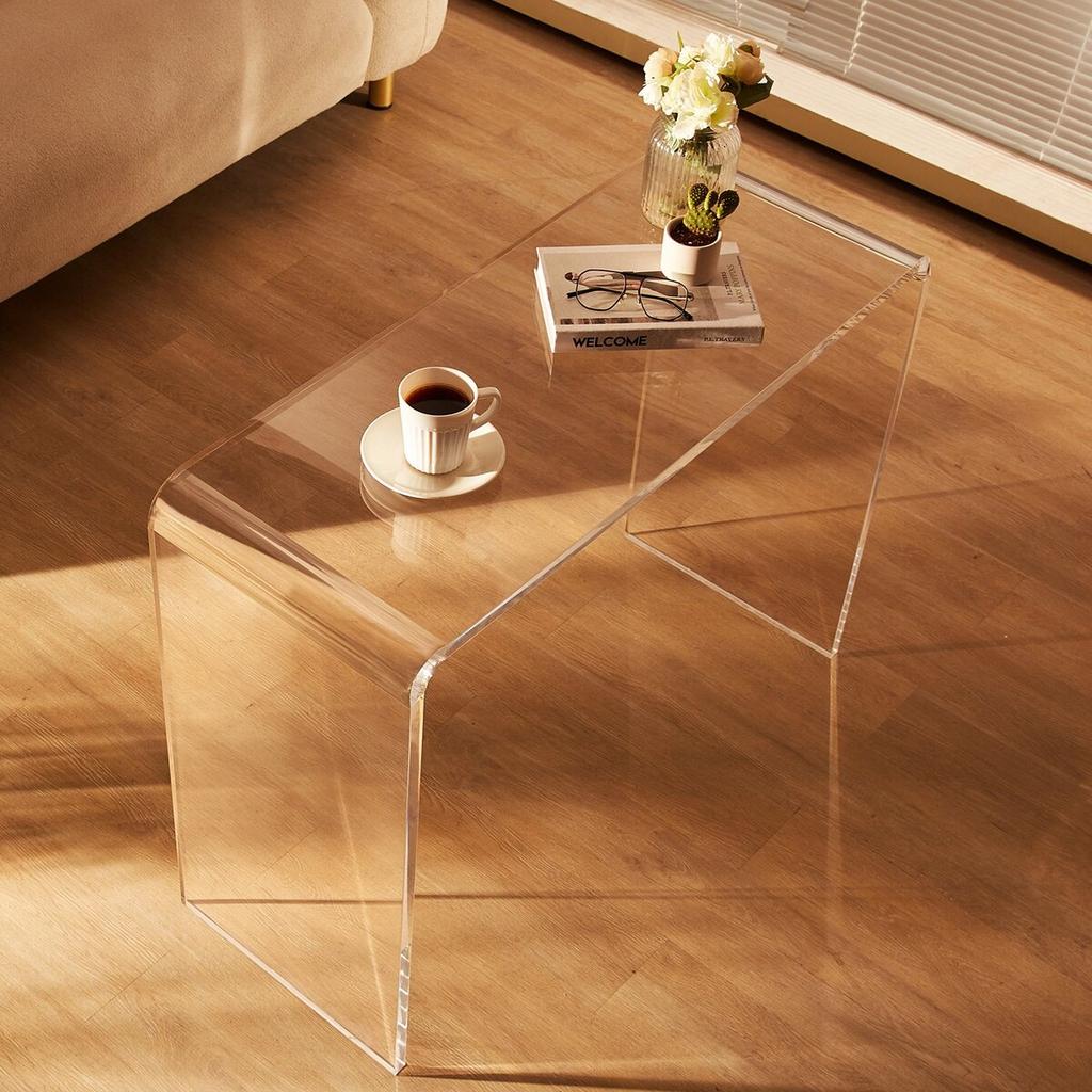 Acrylic Console Table, Clear Acrylic End Table, Transparent Acrylic Side Table 37.95x15x29.13 Inch, for Foyer, Living Room, Dining Room