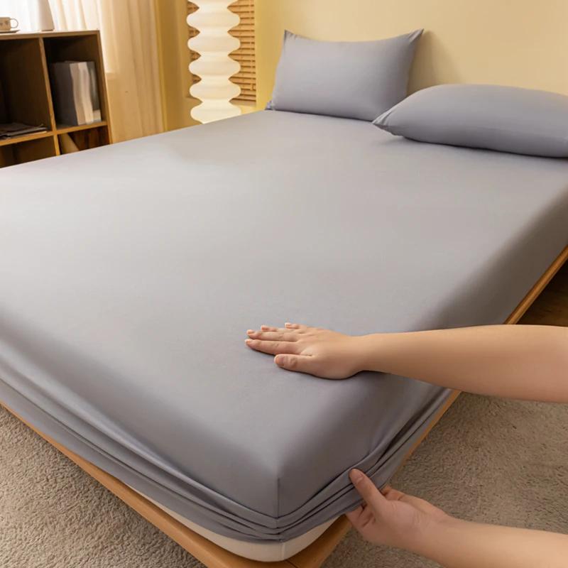 Piece 1 Of Solid Matte Bedsheet, Light Gray Bedspread For Bedroom, Bedding Excluding Pillowcases