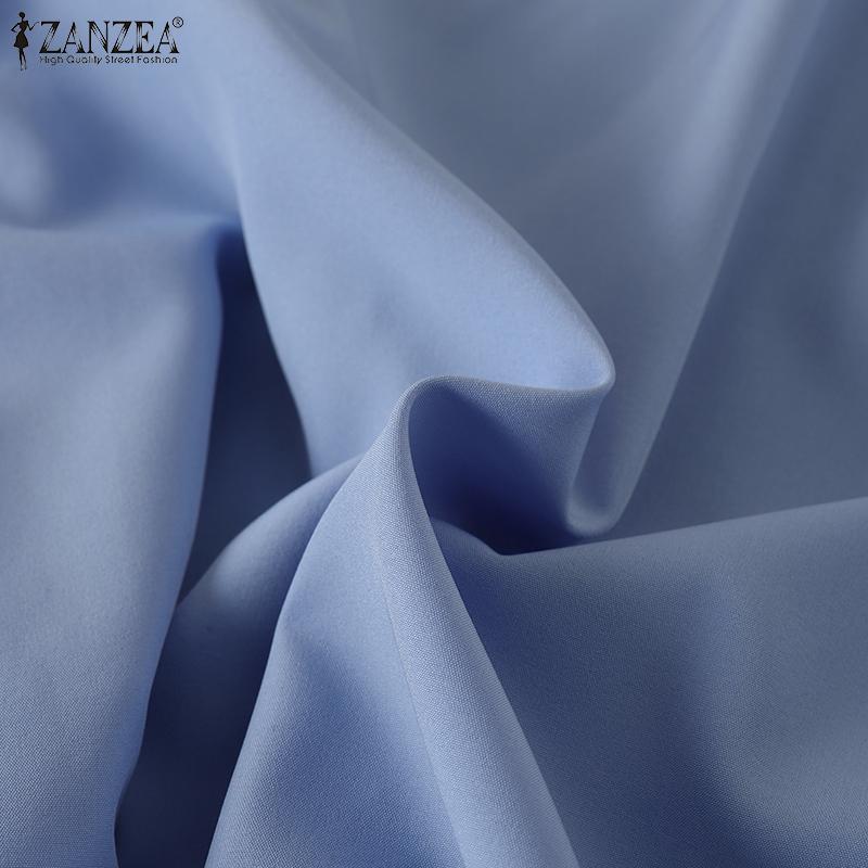 ZANZEA Lässige Bluse mit Rundhalsausschnitt und langen Ärmeln für Damen