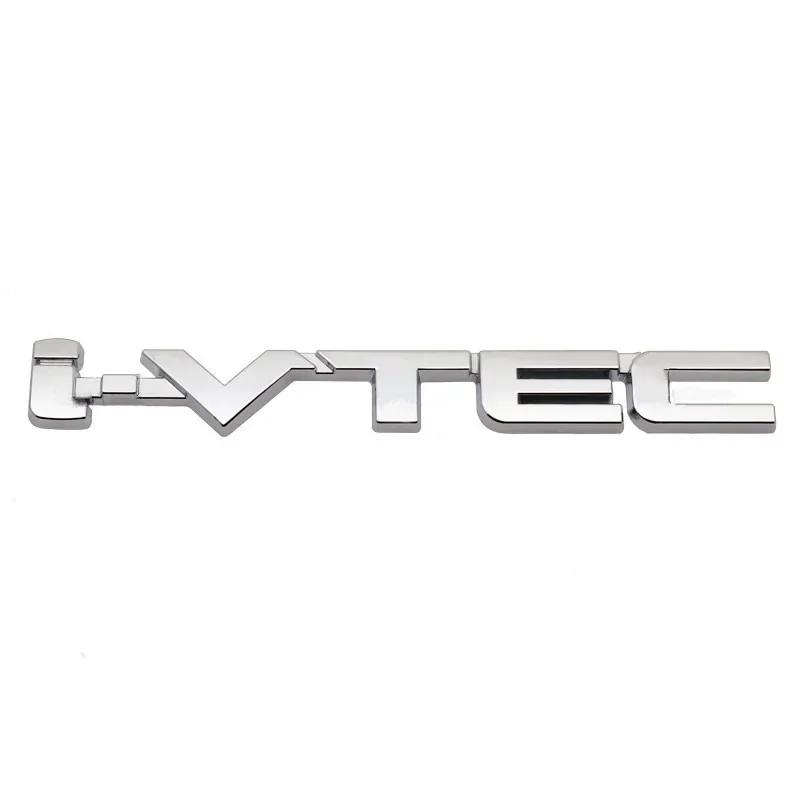 AAAMC1 3D Chrome Metal Car Letters Rear Trunk Badge Emblem IVTEC Logo I VTEC Sticker For Honda City Civic Accord Jazz CRV Accessories