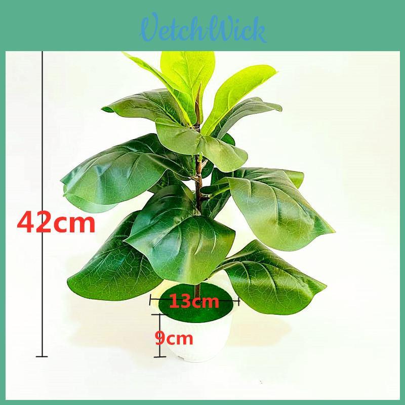 Ficus Pandurata Hance Artificial Plant With Plastic Leaves For Home Decor And Gift