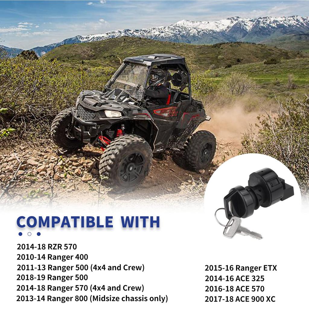 Ignition Key Switch For Polaris Ranger 400 500 570 800 4X4 Crew RZR 4 800 570 Scrambler Sportsman 550 500 SE XP ACE 570 900 ATV Replace OEM # 4012166