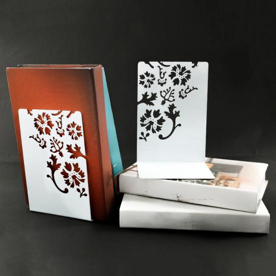 2 Pcs Metal Bookends L-Shaped Reinforced Support Book Holder with Non-Slip Pads