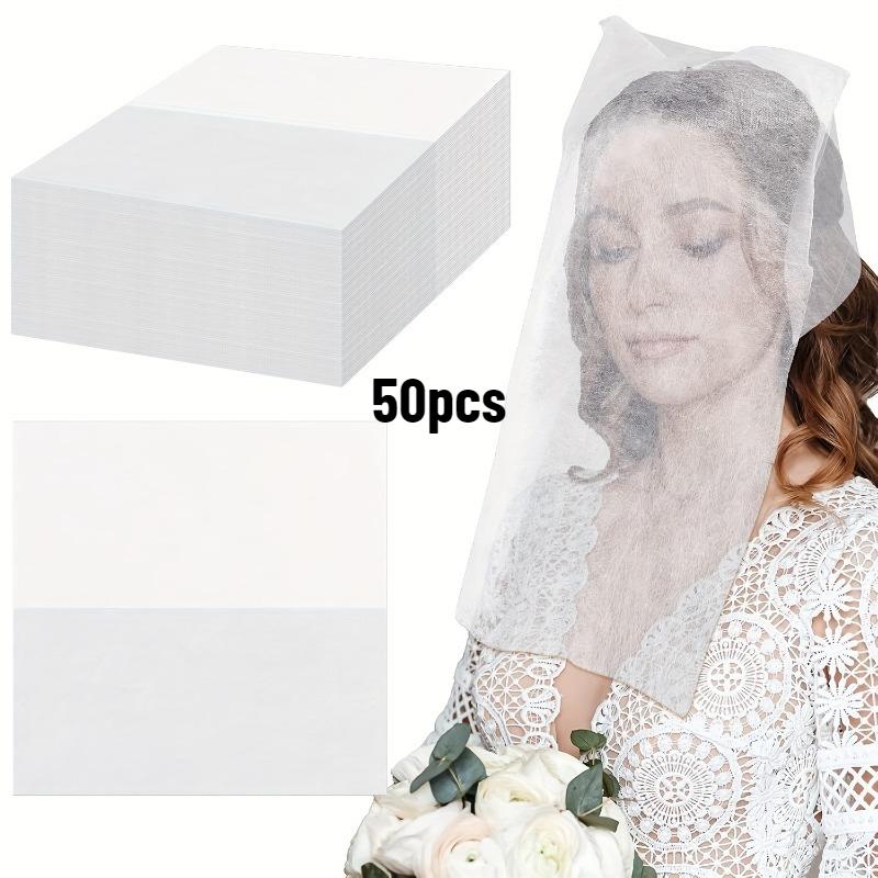 

50/100pcs Disposable Nylon Breathable Face Forehead Protector Non Woven Cosmetic Face Covers Wedding Makeup Clothing Guard Women