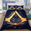 Triangolo Dorato AC Simbolo Biancheria da Letto Copripiumino Set Morbido Tessuto Microfibra Serie Assassin's Creed Multipli Motivi Biancheria da Letto Per Appassionati di Videogiochi