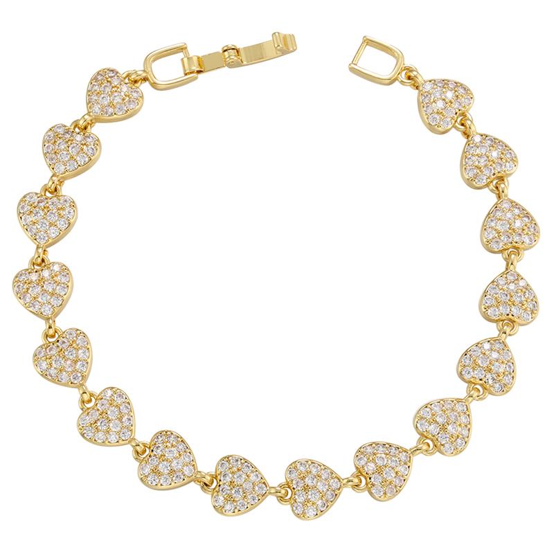 ZHUKOU 8 styles Gold Women's Bracelet CZ Crystal Zircon Shiny Bracelet Women Jewelry VL143