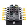 12 Way Blade Fuse Box Holder Fuse Blocks with Red LED Indicator 10Pcs Fuses 10Pcs Terminals for Car Boat Marine Caravan