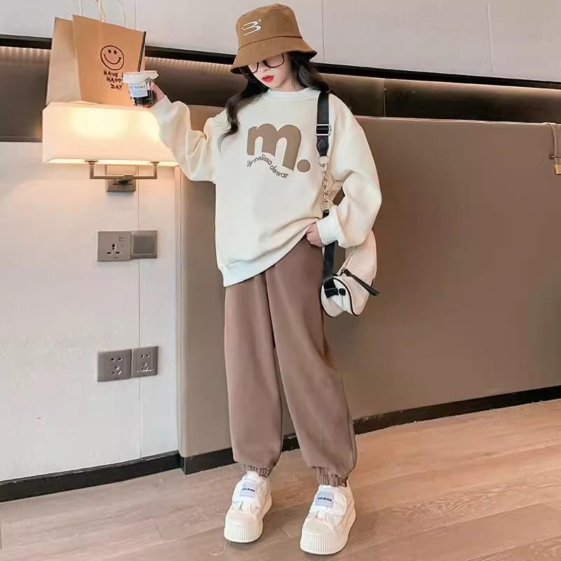 

2025 Модный спортивный уличный стиль для мальчиков и девочек, двухкомпонентный комплект с цветными блоками и декоративной строчкой 120 cm