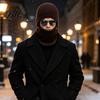 Soft Winter Hat Men Knit Hooded Scarf Hat, Warm Balaclava Hood for Cold Weather Protection Weather, Windproof Neck Warmer Skull Cap Outdoor Cycling