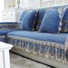 European Style Large Skirt Sofa Mat Four Seasons Short Plush Anti Slip Sofa Cover Simple Lace Solid Color Backrest Towel