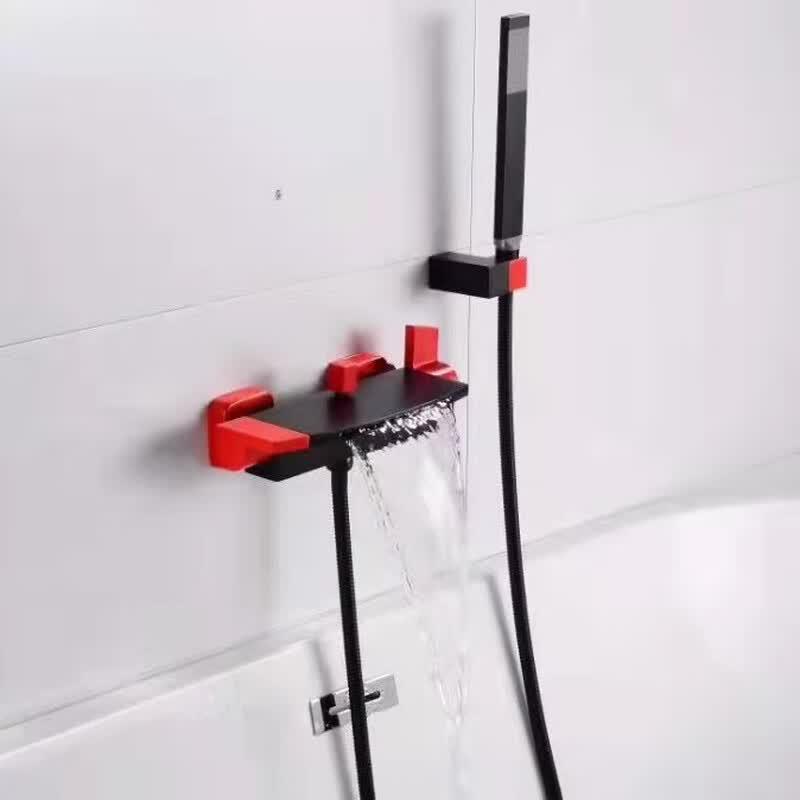 Wall-Mounted Bathtub Faucet with Handheld Shower