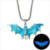 Bat Halloween Necklace Punk Style Hip Hop Neck Chains Unique Luminous Pendant Necklace  Gifts