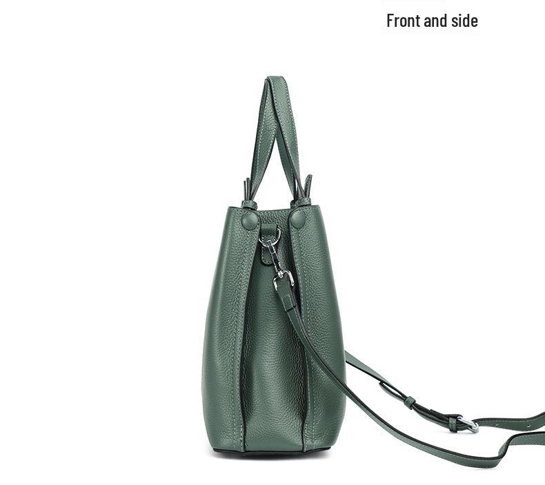 Qian Dian Women's 2025 Trendy Bucket Bag: Soft Leather, Large Capacity, Fashionable Crossbody & Shoulder Bag
