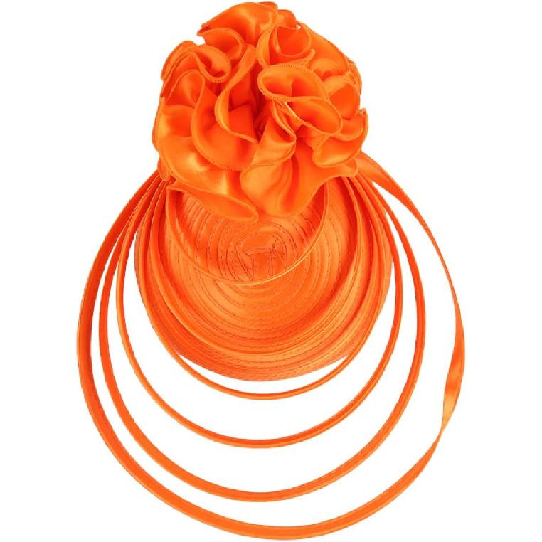 Exaggerated Orange Fascinator Headband Women`s Bride