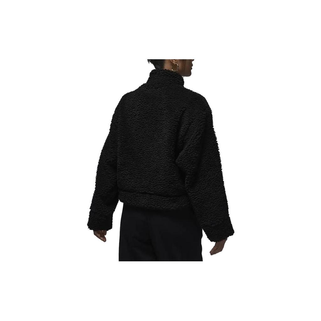 Jordan Solid Color Stand Collar Casual Jacket Women Outerwear Black FD7169-010