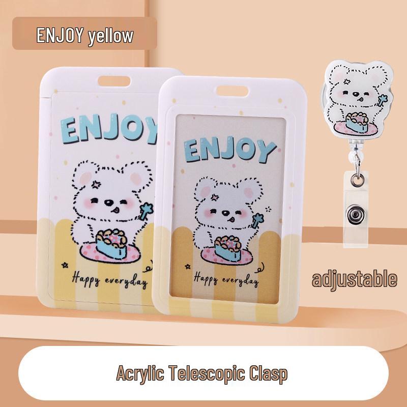 Cartoon Custom Printed Retractable Acrylic Epoxy ID Badge Holder Lanyard