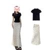 White Floral Fishtail Skirt Women's Summer New Lace Hip Wrap a Word Early Summer Bow Long Skirt