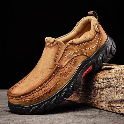 Moda Luksusowa Marka Męskie Buty Casual Oddychające Mokasyny z Prawdziwej Skóry Nowa Moda Męskie Płaskie Buty do Wędrówek Ręcznie Robione Retro Rekreacyjne Mokasyny