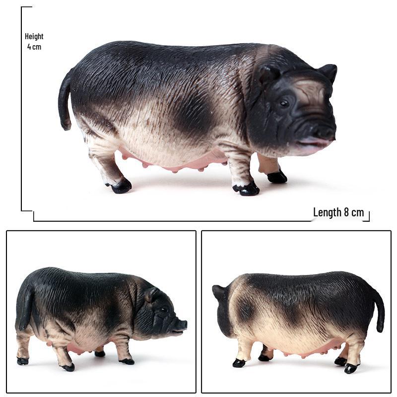 Children's Wildlife Model: Plastic Pig Figurines (Domestic Pig, Large White Pig, Vietnamese Pig, Babirusa, Wild Boar)