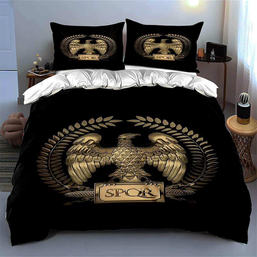 Golden Eagle Emblem. Bedding Duvet Cover Sets Duvet Covers Pillowcases Gifts (1 * Duvet Cover 2 * Pillowcases, Without Duvet Insert)