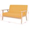 Vidaxl 2 Osobowa Sofa Tapicerowana, Żółta