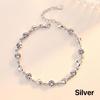 Fashion Crystal Silver Plated Heart Bracelet Zircon Diamond Adjustable Bracelet Jewelry Gift for Women