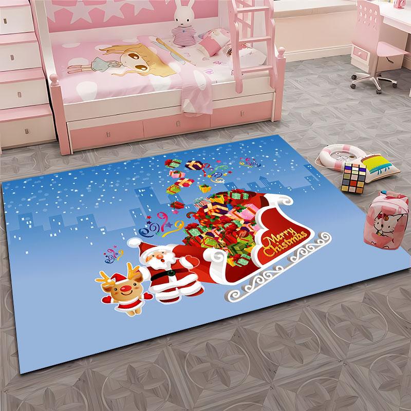3D Christmas Cartoon Carpet, Living Room Bedroom Home Decor Carpet Garden Lawn Carpet Kitchen Kids Bedroom Mat Christmas Present