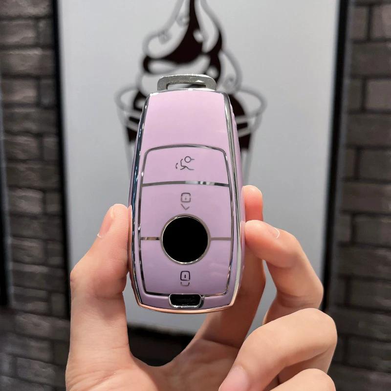Fashion Car Remote Key Case Full Cover Holder For Mercedes Benz A C E S G Class GLC CLE CLA GLB GLS W177 W205 W213 W222 X167 AMG NF6