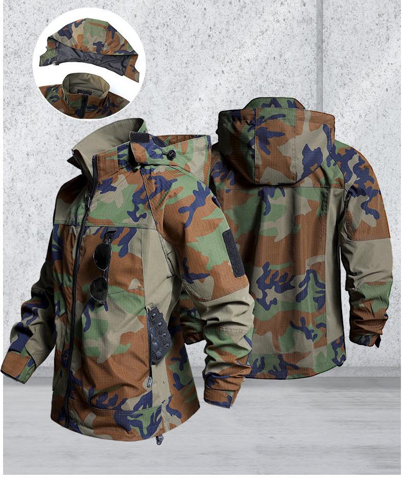 Unisex Wear-Resistant Camouflage Suit: Spring/Autumn Workwear Jacket, Plus Size, Lined for Labor Protection and Mountaineering