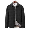 Hiver Nouveau Chemise en Duvet pour Homme Business Décontracté Duvet de Canard Blanc Chemise à Col Veste Papa Doudoune