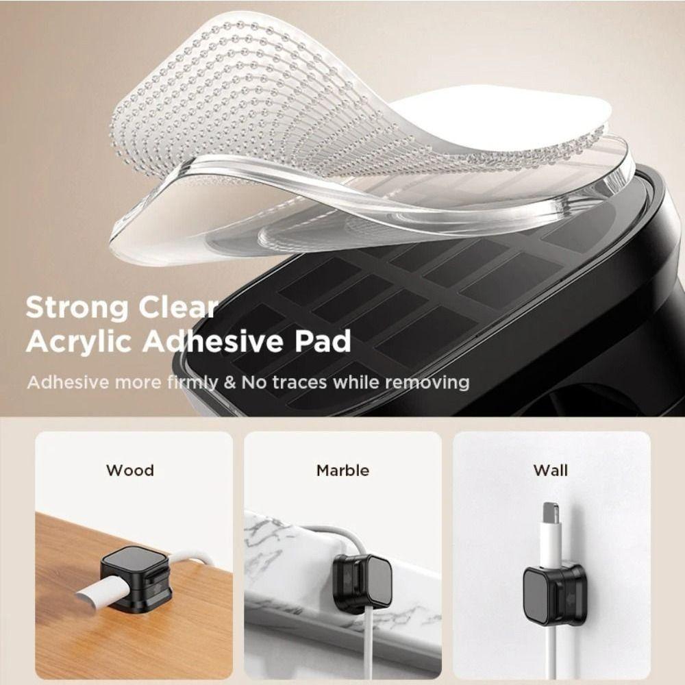6Pcs Plastic Magnetic Cable Organizer Adhesive Smooth Cord Wire Cable Holder Adjustable Cable Management Clips Home Office