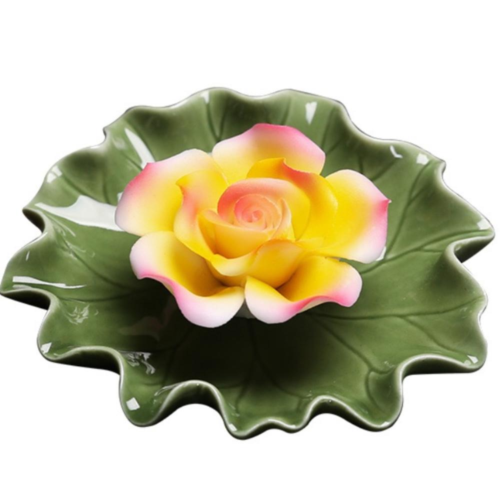 

Держатель для благовоний Дзен Ретро стиль Держатель для благовоний Лотос Новый керамический поднос для благовоний Чайная комната Yellow Rose