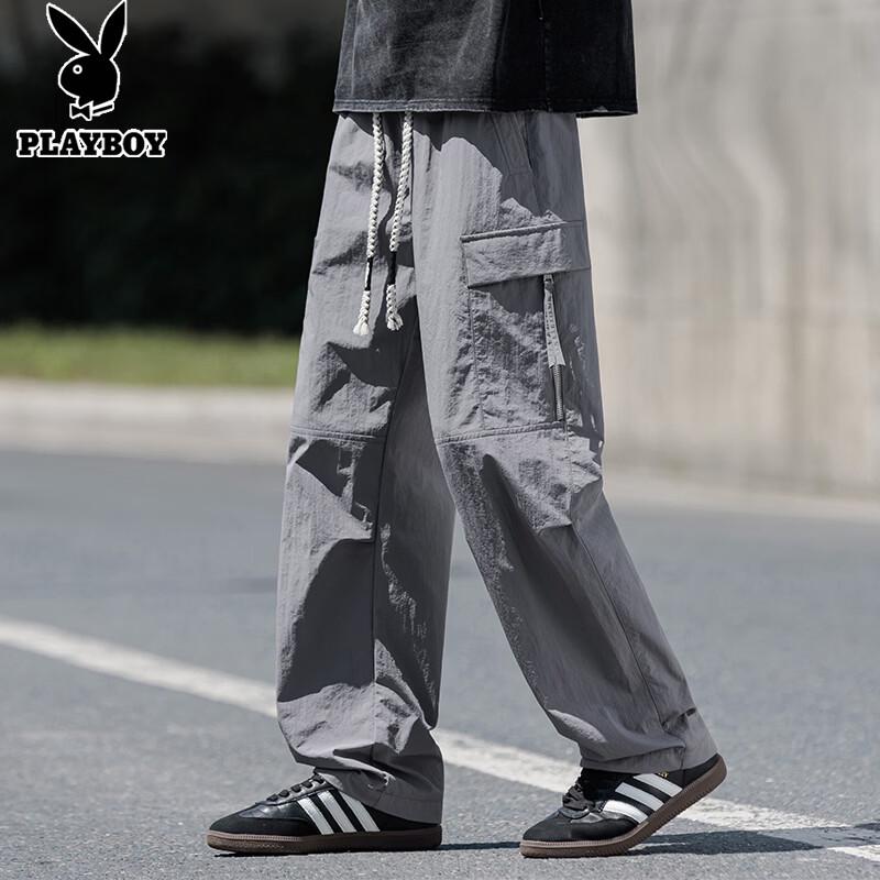 PLAYBOY Men's Loose Fit Cargo Pants