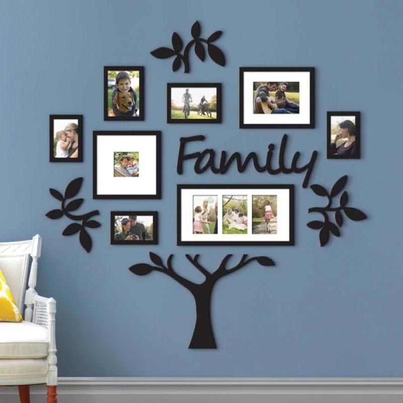 3D Acrylic Family Photo Tree Wall Stickers For Living Room DIY Photo Frame Tree Mirror Decal Home Decorative Art Wall Decals