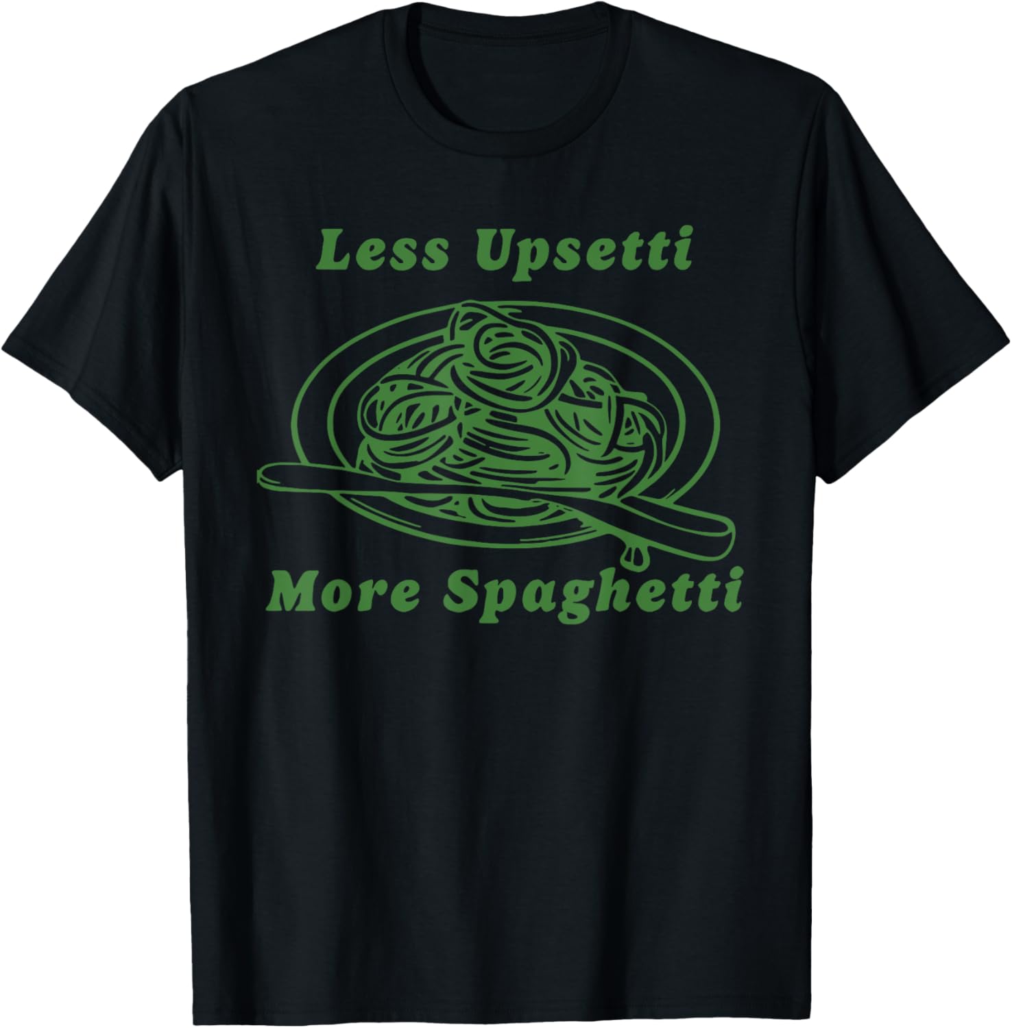 Less Upsetti More Spaghetti funny design T-Shirt Oversized short sleeve crewneck retro fashion comfortable street shirt 4XL