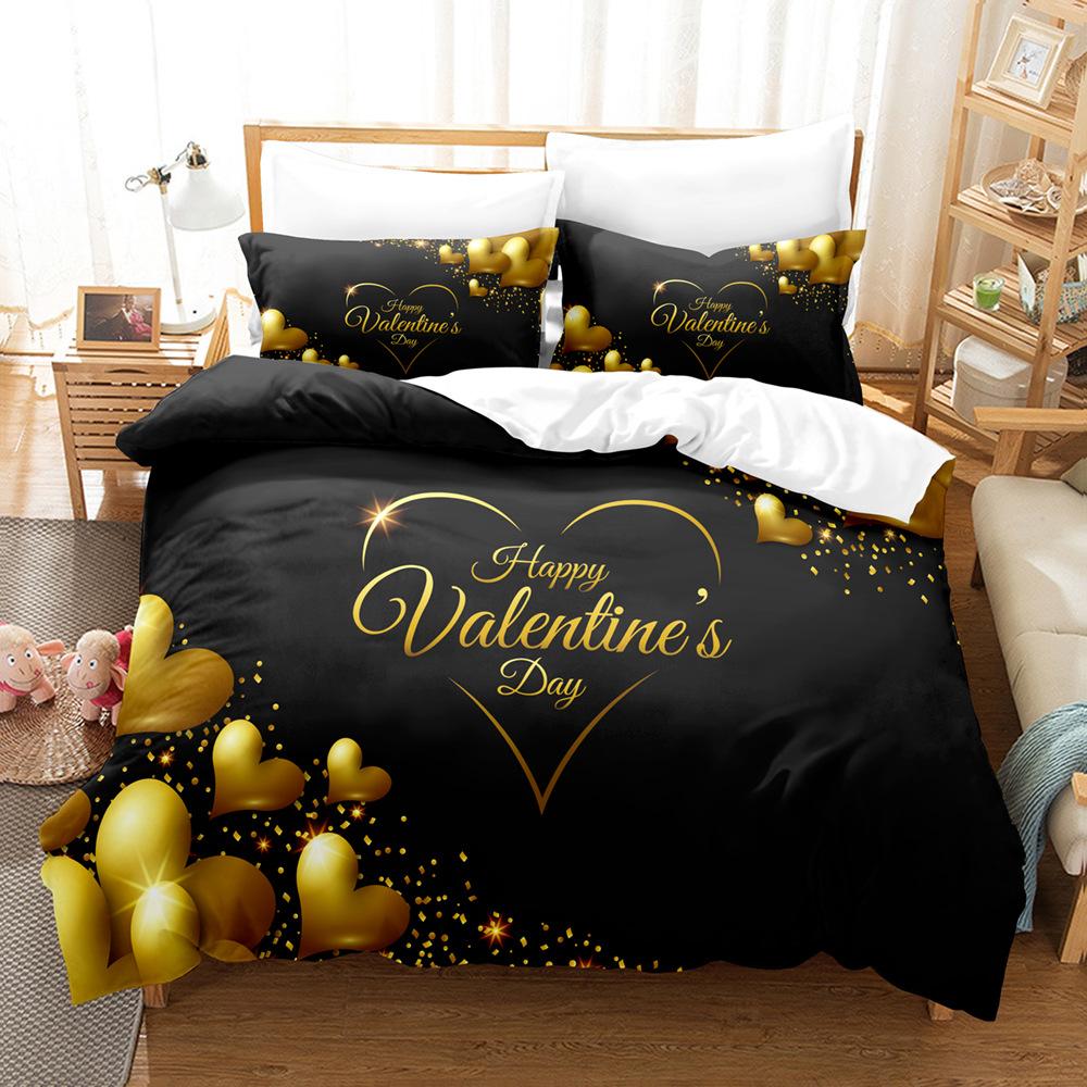 

3D комплект постельного белья для парной комнаты, пододеяльник на день святого Валентина, наволочка, 2/3 шт. AU220 * 240, мягкий домашний текстиль на молнии Super King AU Double 180x210cm