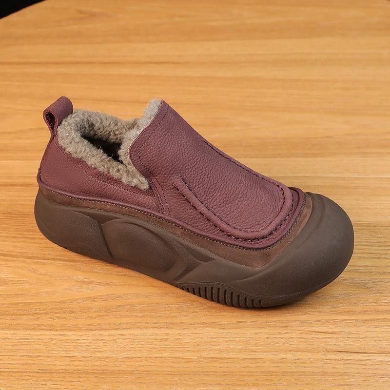 Women's Cotton Shoes 2025 New Winter Velvet Warm Thick Soled Cotton Shoes Fashionable Round Toe Anti Slip Casual Sports Shoes