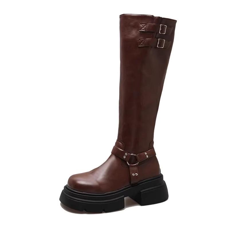 But Knee Boots Children's Boots Autumn New Retro Platform Western Knight Boots Slim Cowboy Boots