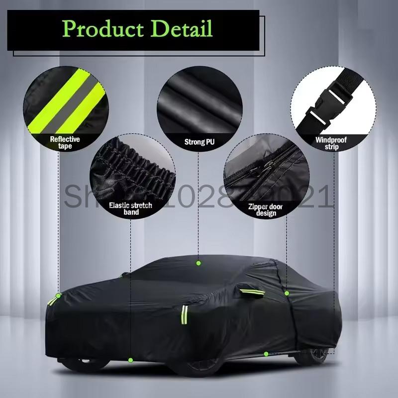 Outdoor Full Vehicle Cover For Jaguar XF - Side Zipper Design, Waterproof Dustproof Sun Protection Car Cover