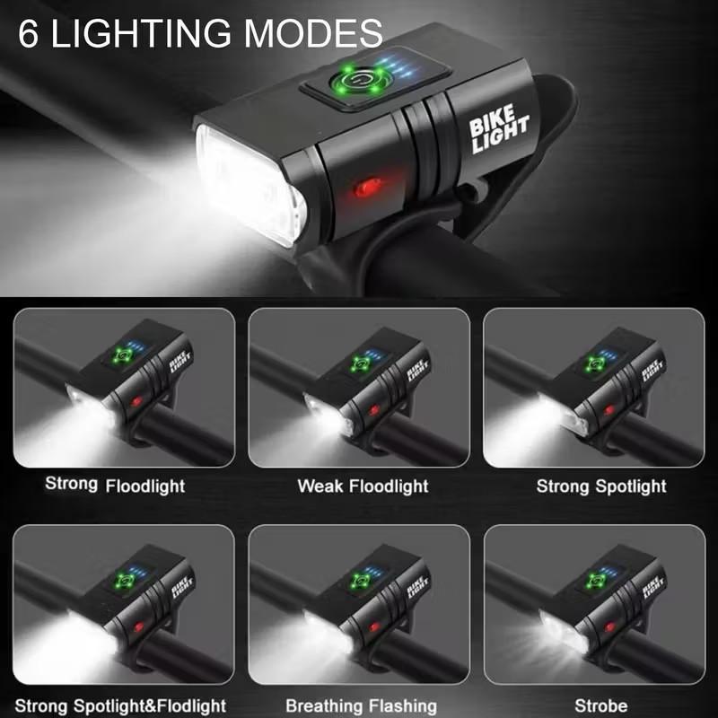 bicycle light LED SET rechargeable waterproof front light + taillight de