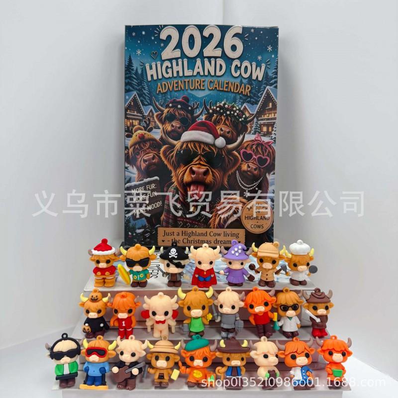 2026 Christmas Countdown Advent Calendar 3D PVC Ornament Decorative Hanging Figurine Home Holiday Display